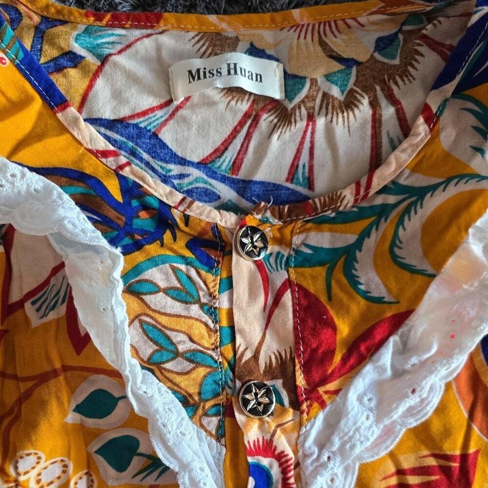 Miss Huan Floral long-sleeved Dress Size Medium - Picture 3 of 3